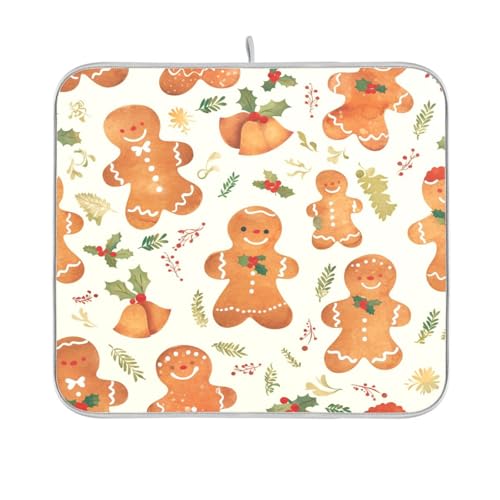 Weihnachtliche Lebkuchen-Männer Abtropfmatte Küchenpads für Theke Geschirrabtropfpad Küchenhelfer hitzebeständig 40,6 x 45,7 cm Weihnachtliche Lebkuchen-Männer Abtropfmatte Küchenpads für Theke Geschirrabtropfpad Küchenhelfer hitzebeständig 40,6 x 45,7 cm von sanluoli