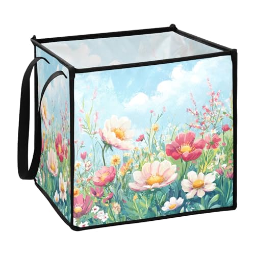 Wildflower Floral Spring Aufbewahrungskörbe für Garage, faltbar, Stoffkorb, 33 x 33 x 33 Zoll Wildflower Floral Spring Aufbewahrungskörbe für Garage, faltbar, Stoffkorb, 33 x 33 x 33 Zoll von sanluoli
