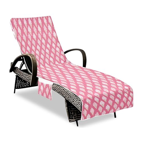 Yummy Ice Cream Peach Patio Lounge Chair Cover Soft Sturdy Pool Beach Chair Covers with Pockets for Outdoor Sunbathing Trips, 215.9 cm X 76.2 cm von sanluoli