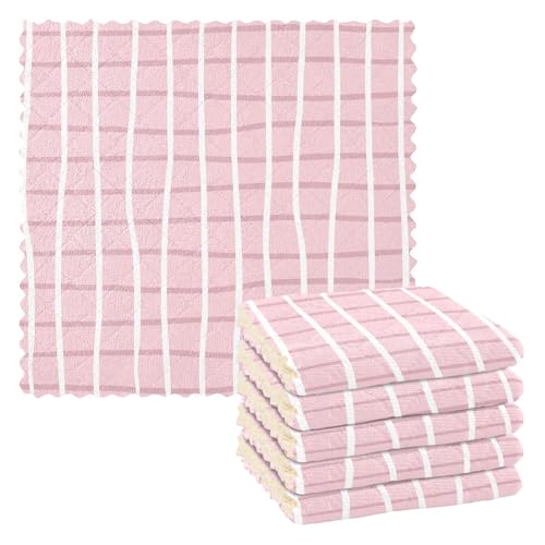sanluoli Abstrakte Pfirsichstreifen, schönes Mikrofaser-Geschirrtuch, Geschirrtuch, Geschirrtücher, Frottee, Küchenherd und Handtücher, schnell trocknend, 27,9 x 27,9 cm von sanluoli