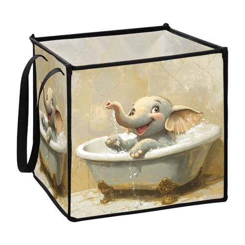 sanluoli Art Elephant Vintage Badewannen-Aufbewahrungsbox für Gadget, faltbar, 33 x 33 x 33 cm sanluoli Art Elephant Vintage Badewannen-Aufbewahrungsbox für Gadget, faltbar, 33 x 33 x 33 cm von sanluoli