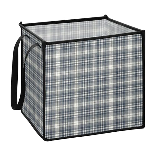 sanluoli Aufbewahrungskörbe für Stoffregale im Vintage-Stil, kariert, 33 x 33 x 33 cm, Grau sanluoli Aufbewahrungskörbe für Stoffregale im Vintage-Stil, kariert, 33 x 33 x 33 cm, Grau von sanluoli