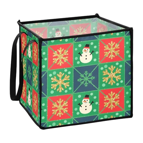 sanluoli Aufbewahrungskörbe mit Schneemänner-Motiv, glitzernd, für Garage, zusammenklappbar, 33 x 33 x 33 cm sanluoli Aufbewahrungskörbe mit Schneemänner-Motiv, glitzernd, für Garage, zusammenklappbar, 33 x 33 x 33 cm von sanluoli