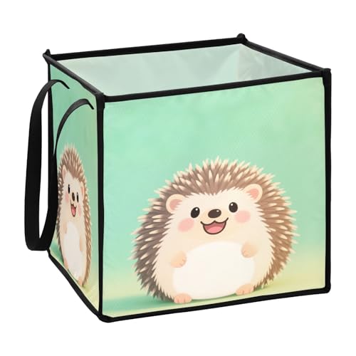 sanluoli Aufbewahrungskörbe mit niedlichem Cartoon-Igel, Stoffwürfel, für Schrank, Falteinheit, Organizer und Aufbewahrungskorb, 33 x 33 x 33 cm sanluoli Aufbewahrungskörbe mit niedlichem Cartoon-Igel, Stoffwürfel, für Schrank, Falteinheit, Organizer und Aufbewahrungskorb, 33 x 33 x 33 cm von sanluoli
