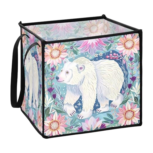 sanluoli Boho weiße Eisbär-Blumenaufbewahrungsbox für Kinder, zusammenklappbare Wäschekörbe, 33 x 33 x 33 cm sanluoli Boho weiße Eisbär-Blumenaufbewahrungsbox für Kinder, zusammenklappbare Wäschekörbe, 33 x 33 x 33 cm von sanluoli