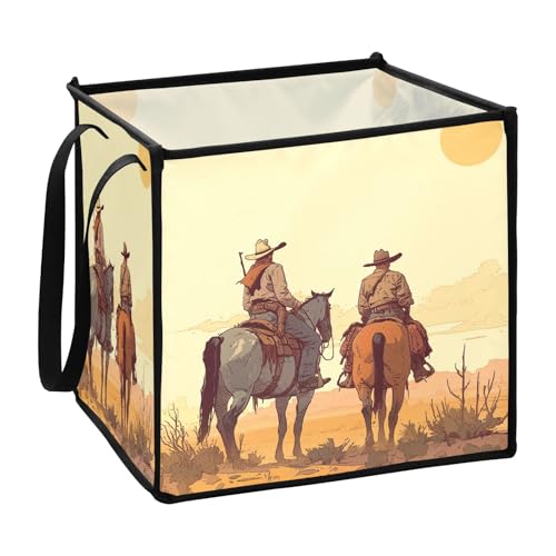 sanluoli Cowboys Sonnenuntergänge Retro Vintage Aufbewahrungswürfel aus Stoff für das Badezimmer Faltbare Dekoration Aufbewahrungskörbe 33 x 33 x 33 Zoll sanluoli Cowboys Sonnenuntergänge Retro Vintage Aufbewahrungswürfel aus Stoff für das Badezimmer Faltbare Dekoration Aufbewahrungskörbe 33 x 33 x 33 Zoll von sanluoli