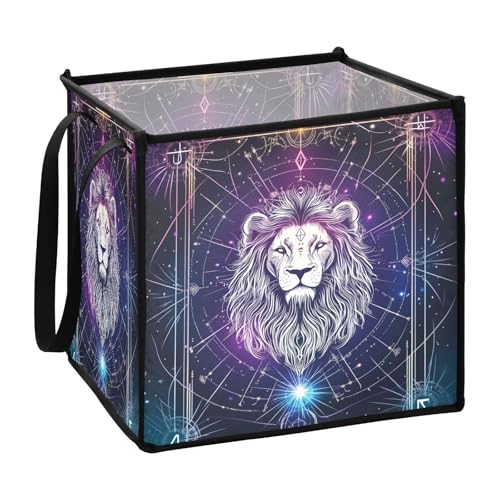 sanluoli Fancy Leo Aufbewahrungsbox für Garage, faltbare Leinenkörbe für Aufbewahrungsbehälter, 33 x 33 x 33 cm von sanluoli