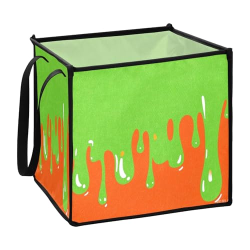 sanluoli Fashion Street Aufbewahrungskörbe für Büro, faltbar, Seil, Speisekammerkörbe, 33 x 33 x 33 cm, Grün / Orange sanluoli Fashion Street Aufbewahrungskörbe für Büro, faltbar, Seil, Speisekammerkörbe, 33 x 33 x 33 cm, Grün / Orange von sanluoli