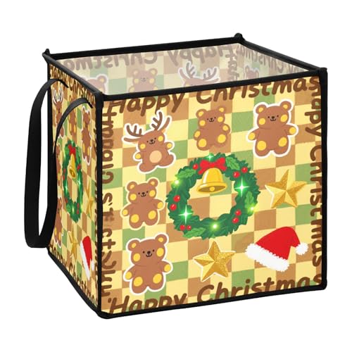 sanluoli Gelb-Braun Merry Christmas Faltbare Utensilienaufbewahrung Zubehör Behälter Behälter Körbe 33 x 33 x 33 Zoll sanluoli Gelb-Braun Merry Christmas Faltbare Utensilienaufbewahrung Zubehör Behälter Behälter Körbe 33 x 33 x 33 Zoll von sanluoli
