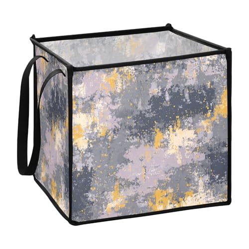 sanluoli Grau-melierter Retro-Kleiderkorb für Garage, faltbar, organisieren Speisekammerkörbe, 33 x 33 x 33 cm von sanluoli