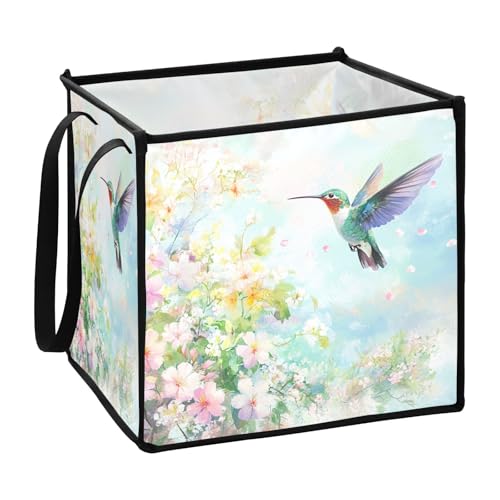 sanluoli Kolibri Pastellblumen Frühling Behälter zur Dekoration von Blättern Faltwürfel Körbe 33 x 33 x 33 Zoll sanluoli Kolibri Pastellblumen Frühling Behälter zur Dekoration von Blättern Faltwürfel Körbe 33 x 33 x 33 Zoll von sanluoli