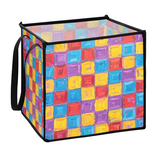 sanluoli Lovely Block Bunte Gelb Rot Blau Aufbewahrungsboxen Aufbewahrungskörbe für Geschäft Faltbares Set Organisationskörbe und Aufbewahrungsboxen 33 x 33 x 33 in von sanluoli