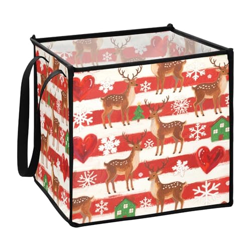 sanluoli Merry Christmas Brown Elk Organizer und Aufbewahrungskorb für Schlafzimmer, faltbar, Kunst-Aufbewahrungsbehälter, 33 x 33 x 33 Zoll sanluoli Merry Christmas Brown Elk Organizer und Aufbewahrungskorb für Schlafzimmer, faltbar, Kunst-Aufbewahrungsbehälter, 33 x 33 x 33 Zoll von sanluoli