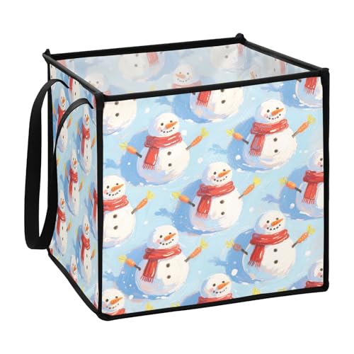 sanluoli Merry Christmas White Snowman Stoffwürfel Aufbewahrungsboxen für große Papiere Stoffkörbe 33 x 33 x 33 Zoll sanluoli Merry Christmas White Snowman Stoffwürfel Aufbewahrungsboxen für große Papiere Stoffkörbe 33 x 33 x 33 Zoll von sanluoli