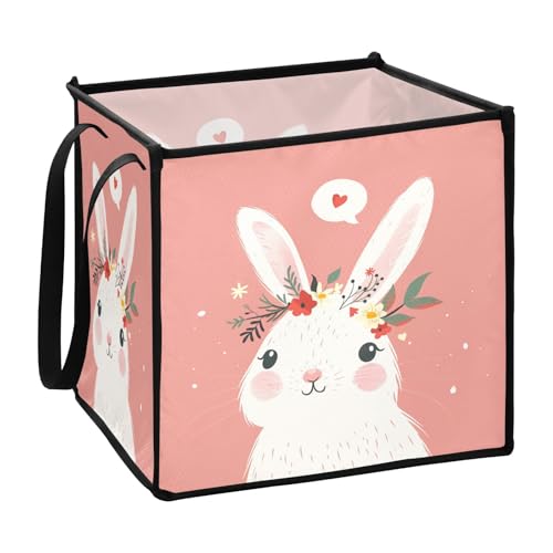 sanluoli Niedliche rosa Kaninchen-Aufbewahrungskörbe für Bettwäsche, zusammenklappbar, große Speisekammerkörbe, 33 x 33 x 33 cm sanluoli Niedliche rosa Kaninchen-Aufbewahrungskörbe für Bettwäsche, zusammenklappbar, große Speisekammerkörbe, 33 x 33 x 33 cm von sanluoli