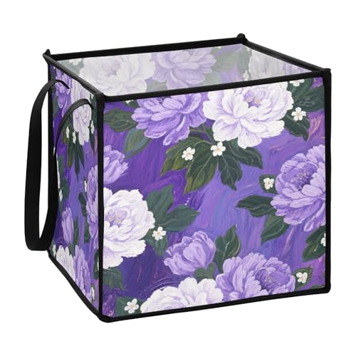 sanluoli Retro lila Pfingstrosen Blumen Speisekammer Körbe für Badezimmer kleine Speisekammer Körbe 33 x 33 x 33 cm von sanluoli