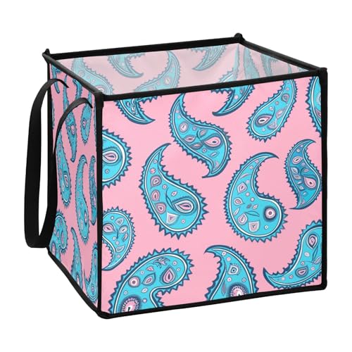 sanluoli Türkis Paisley Stone Pfirsich Stoff Würfel Körbe Home Storage Korb Decor Regalkörbe 33 x 33 x 33 Zoll von sanluoli