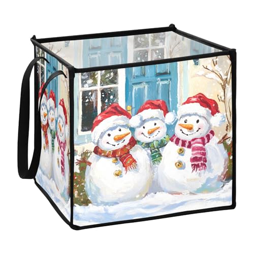 sanluoli Wäschekorb für Weihnachtskleidung mit Schneemännern, faltbar, 33 x 33 x 33 cm sanluoli Wäschekorb für Weihnachtskleidung mit Schneemännern, faltbar, 33 x 33 x 33 cm von sanluoli