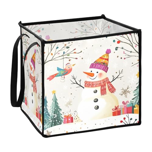 sanluoli Weihnachten Schneemann Aufbewahrungskörbe für Gadgets Decorativos Stoff Würfel Aufbewahrungsbehälter 13x13x13 Zoll sanluoli Weihnachten Schneemann Aufbewahrungskörbe für Gadgets Decorativos Stoff Würfel Aufbewahrungsbehälter 13x13x13 Zoll von sanluoli