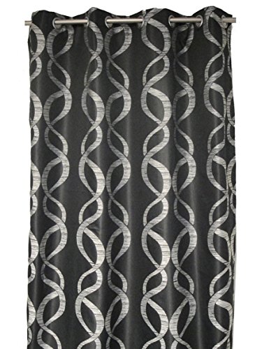 sans Ohne ca00163 – 800 Aqua Fertigschal Jacquard Polyester schwarz/Taupe 140 x 260 cm von sans