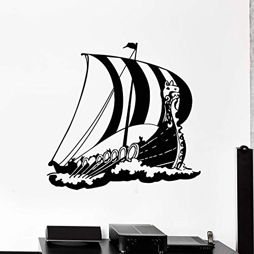 sanzangtang Navigation Wandtattoo mittelalterlichen Wikinger Schiff Marine Stil Vinyl Fenster Aufkleber dekorative Wandbild, von sanzangtang