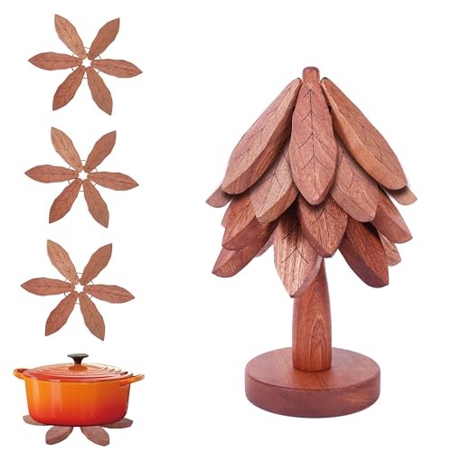 sapisecret topfuntersetzer hitzebeständig, untersetzer für gläser, topfuntersetzer Holz, glasuntersetzer Holz, holzuntersetzer für gläser und tassen,4 Stück untersetzer-Set (B-4) von sapisecret