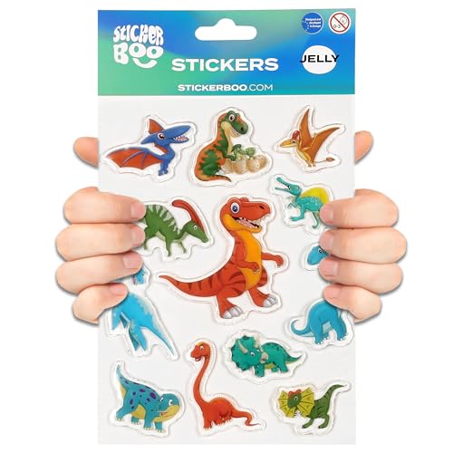 DINOSAURIER Gel Sticker SET, 3D Stickers für Kinder Dino, 12 STICKERS (Dinosaurier) von sarcia.eu