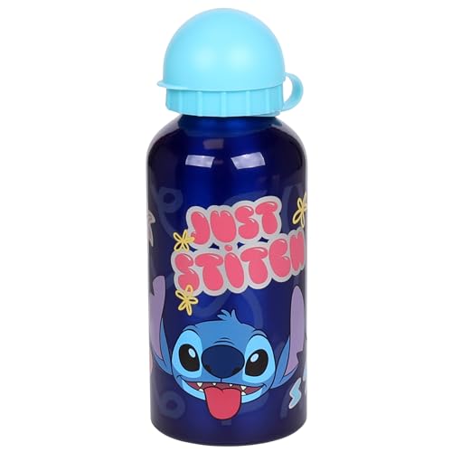 DISNEY Stitch Aluminium Trinkflasche/Bidon, blau 400ml von sarcia.eu