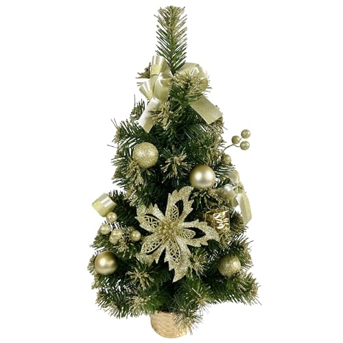 sarcia.eu Künstlicher Weihnachtsbaum mit goldenen Dekorationen in einem 60cm Topf von sarcia.eu