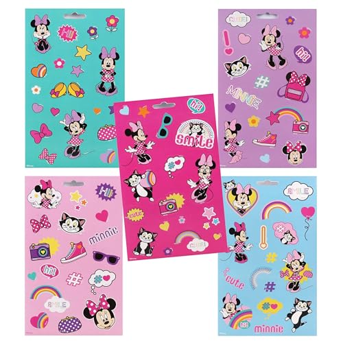 Minnie Mouse Buntes Stickerset, Sticker für Kinder, 5 Blatt (A) von sarcia.eu