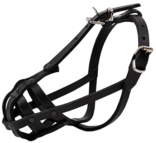 Schwarzer Maulkorb aus Leder 3" Rattler Schwarzer Maulkorb aus Leder 3" Rattler von sarcia.eu