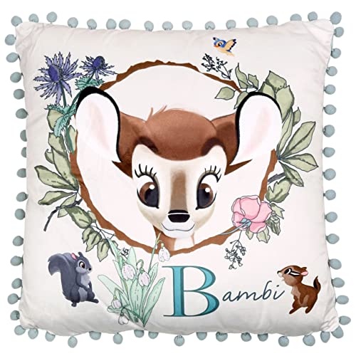 sarcia.eu Bambi Disney Quadratisches Kissen mit Bommeln, Minze und Creme 45x45 cm von sarcia.eu