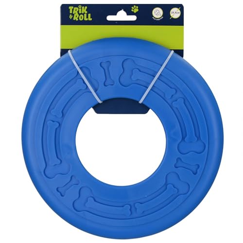 sarcia.eu Blauer Apportier-Disk für Hunde, Frisbee, Wurfspielzeug 25,5 cm (M) von sarcia.eu