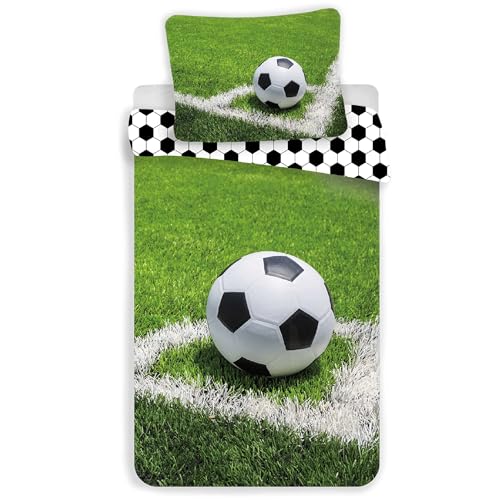 sarcia.eu Fußballbettwäsche für Kinder, Baumwollbettwäsche 140cm x 200cm Oeko-TEX von sarcia.eu