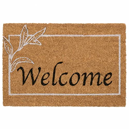 sarcia.eu Kokosnuss-Fußmatte, PVC-Hausfußmatte mit Welcome-Aufschrift 40x60 cm von sarcia.eu