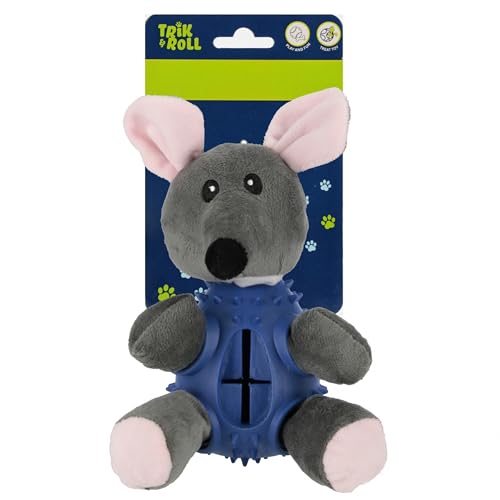 sarcia.eu Plüsch Maus für Hunde, Quietschendes Beißspielzeug, 2in1-Spielzeug zum Beißen und Werfen (U) von sarcia.eu