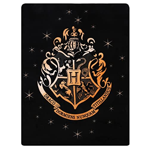 sarcia.eu Schwarze Decke/Vliesdecke 120x150 cm HOGWART Harry Potter, Öko-Tex von sarcia.eu