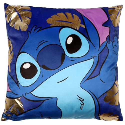 sarcia.eu Stitch Disney duneklblaues quadratisches Kissen, groß 43x43 Oeko-TEX von sarcia.eu