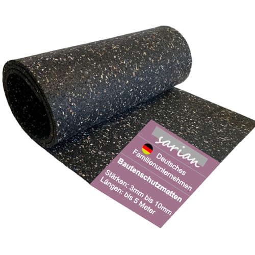 sarian® Bautenschutzmatte STÄRKE: 5mm GRÖßE: 1000mm x 1200mm (1m x 1,2m) Gummimatte Ladungssicherung Schutzmatte von sarian