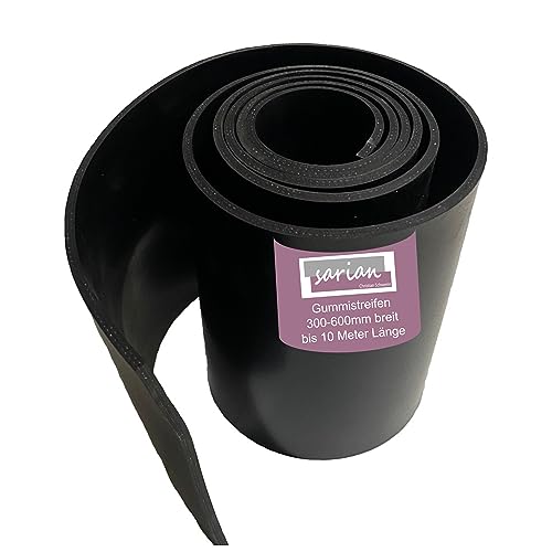 Gummimatte 300mm - 600mm breite (30cm-60cm) bis 10m Länge NR/SBR 3mm - 5mm Stärke mit Gewebeeinlage Gummiunterlage Terrassenbau Vollgummi Hartgummi (1m x 30cm, Stärke 3mm) (2m x 50cm x 5mm) von sarian