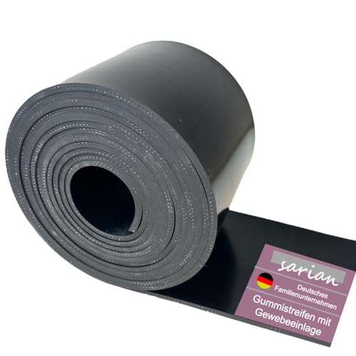 Gummistreifen mit Gewebeeinlage Stärke 3mm viele Größen Industriequalität Bodenmatte Garage Werkstatt Gummiunterlage Schutzmatte Gummidichtung Gummileiste Rolle (4000x100x3mm) von sarian