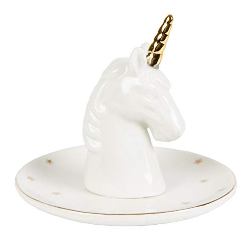 Sass & Belle CHIC004 Zauberhafter Schmuckteller Sternen Einhorn aus Keramik von Sass & Belle