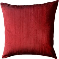 Rubinroter Dupionseide Kissenbezug; Dunkelroter Seidenkissenbezug von sassypillows