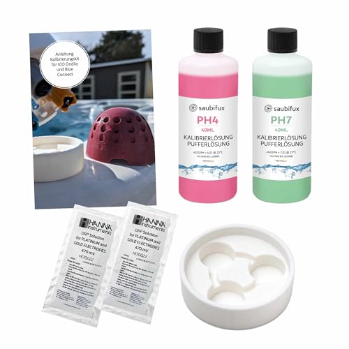 Saubifux® - Kalibrierung Set für ICO Sonden mit pH 4, pH 7, ORP 470 mV, kompatibel mit ICO SPA und Pool sowie Blue Connect - Für 2 Anwendungen von saubifux