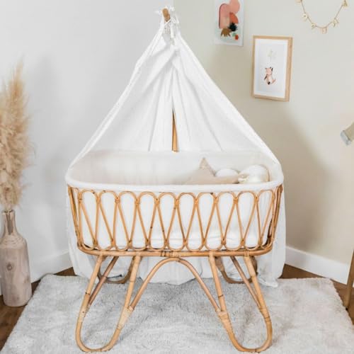saudara collections Rattan-Wiege mit Himmelstange June von saudara collections