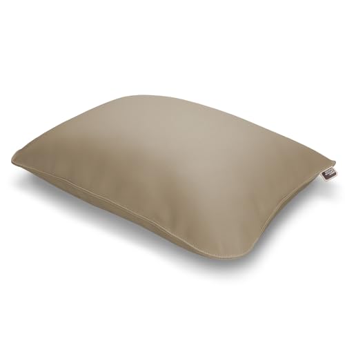 NEU: Jetzt noch weicher! - Original Saunakissen Premium-Deluxe aus hochwertigen Objektkunstleder handgefertigt in Deutschland - Taupe von saunakissen.com by Florian Zeller