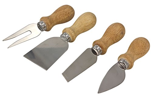 say Cheeese 4er Set Käsemesser mit Käsespaten, Weichkäse Messer, Hartkäse Messer und Käsegabel mit Holzgriff von say Cheeese