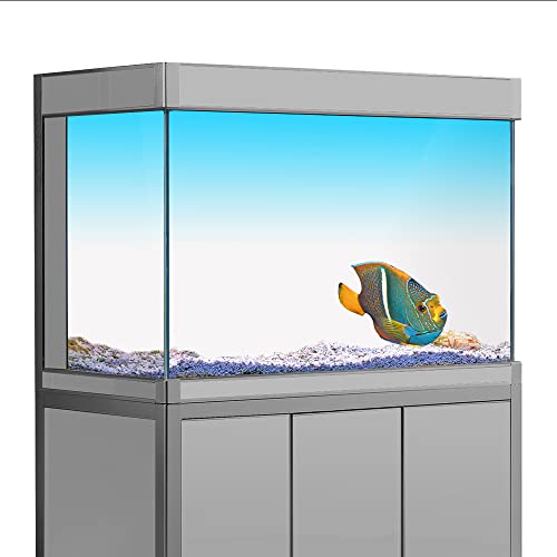 Himmelblau Weiß Farbverlauf Aquarium Hintergrund Aufkleber, HD-Druck, einfache Tapete Aquarium Hintergrund Dekorationen PVC Poster (verschiedene Größen) (11,8 x 15,7 (30 x 40 cm)) von sb little