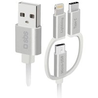 Sbs mobile USB-C® Kabel USB 2.0 USB-C®, Apple Lightning Stecker, USB-Micro-B Stecker 1.20m Weiß T von sbs mobile