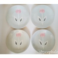 Set Von 4 Französisch Vintage Teller Assiettes Longchamp Sylvestre Entwurf 1960Er Ära Liebe Blumen Set Von 4 Französisch Vintage Teller Assiettes Longchamp Sylvestre Entwurf 1960Er Ära Liebe Blumen von sbycephale